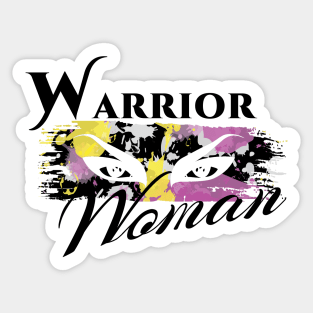 Warrior Woman | Splatter War Paint Pink Yellow Black Sticker